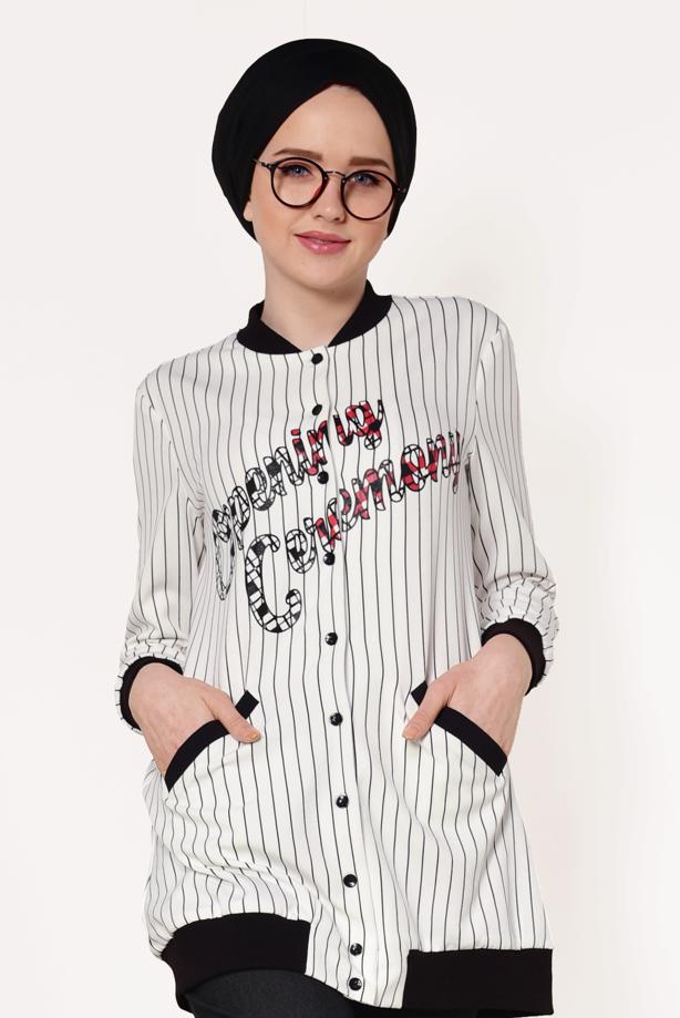 Vêtements hijab  STRIPED SPORT JACKET T 0238  - TRENDTESETTÜR
