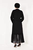 Hijab clothing BLACK Sequin Cardigan T 1061 