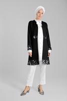 Tesettür giyim SİYAH PUL PAYETLİ PAMUKLU CEKET 1401