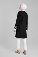 Tesettür giyim SİYAH PUL PAYETLİ PAMUKLU CEKET 1401