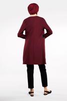 Tesettür giyim BORDO PUL PAYETLİ PAMUKLU CEKET 1401