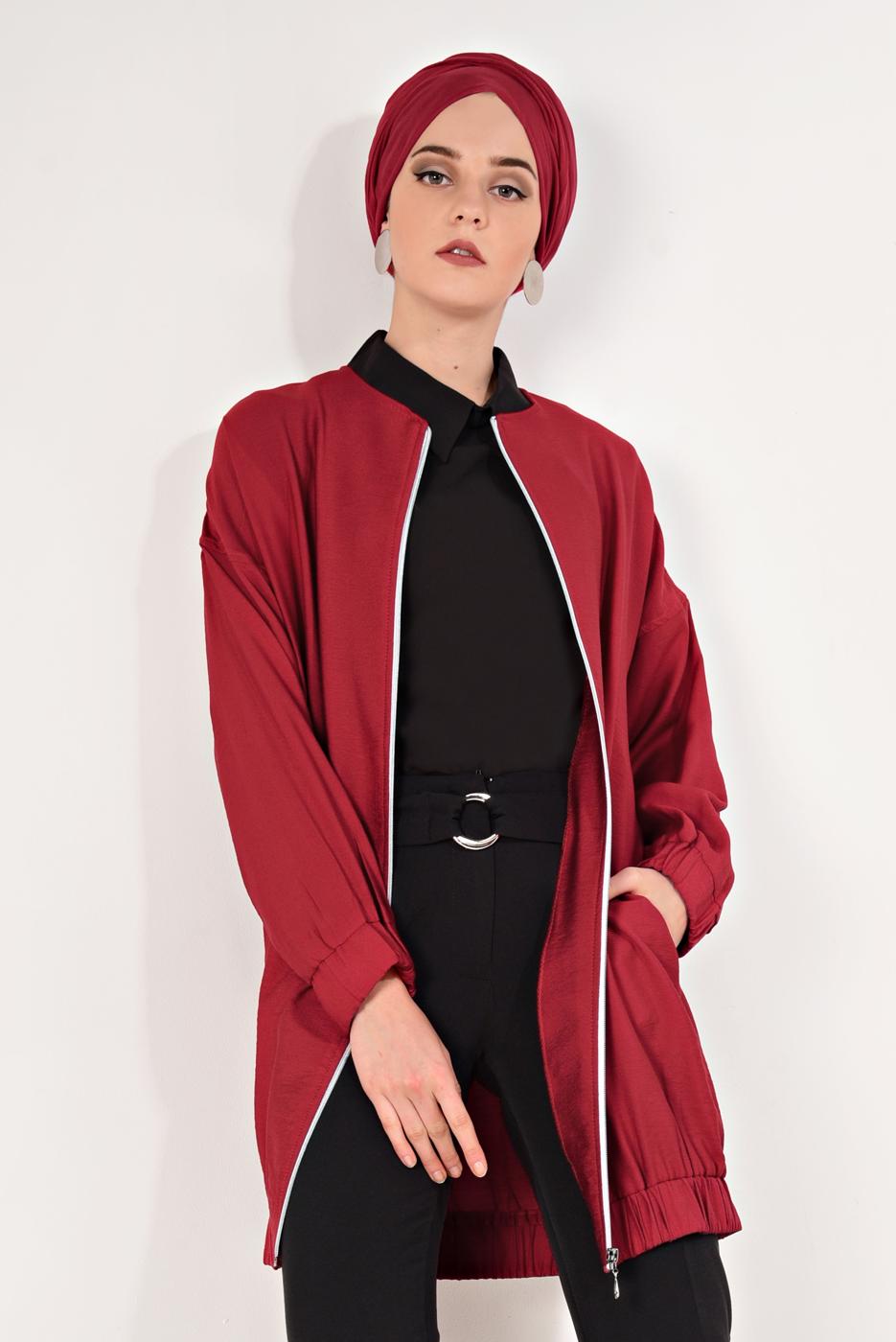 Vêtements hijab ROUGE Veste T 1617 