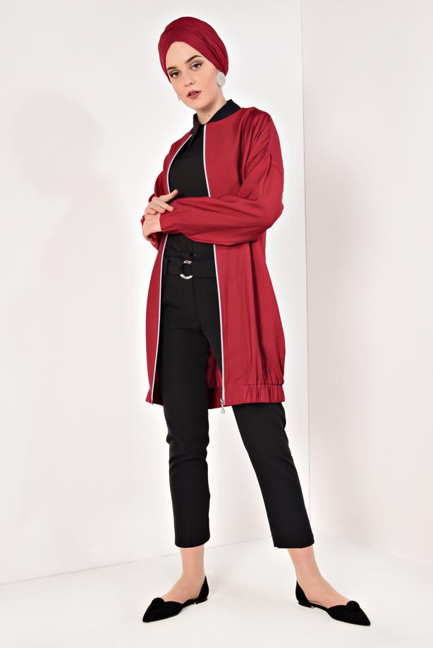 Vêtements hijab  Crew Neck Zipper Jacket T 1617 - TRENDTESETTÜR