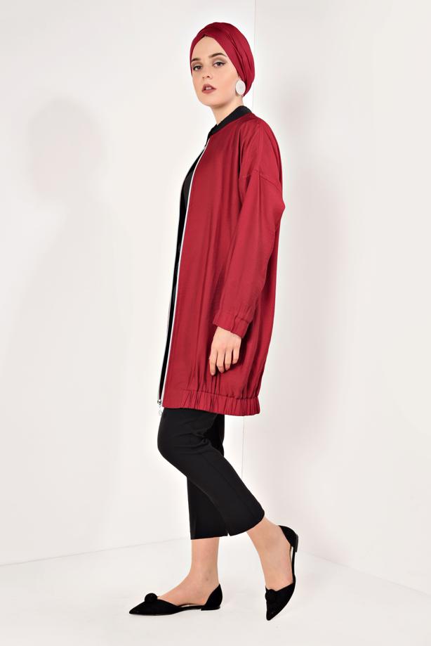 Vêtements hijab  Crew Neck Zipper Jacket T 1617 - TRENDTESETTÜR