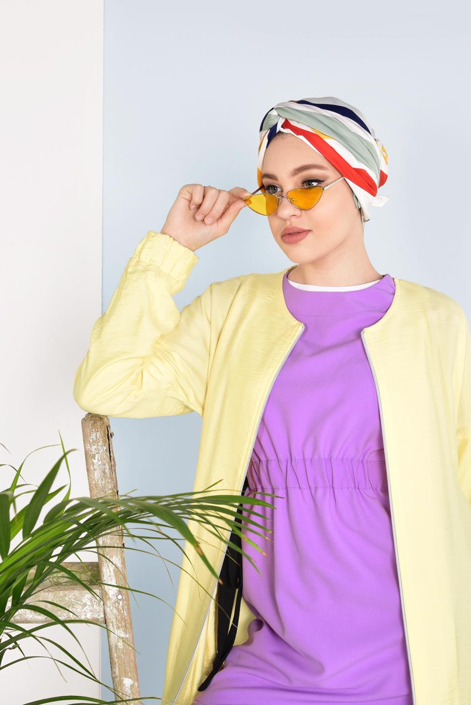 Vêtements hijab JAUNE Veste T 1617 