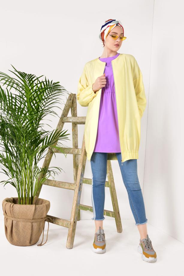 Vêtements hijab  Crew Neck Zipper Jacket T 1617 - TRENDTESETTÜR