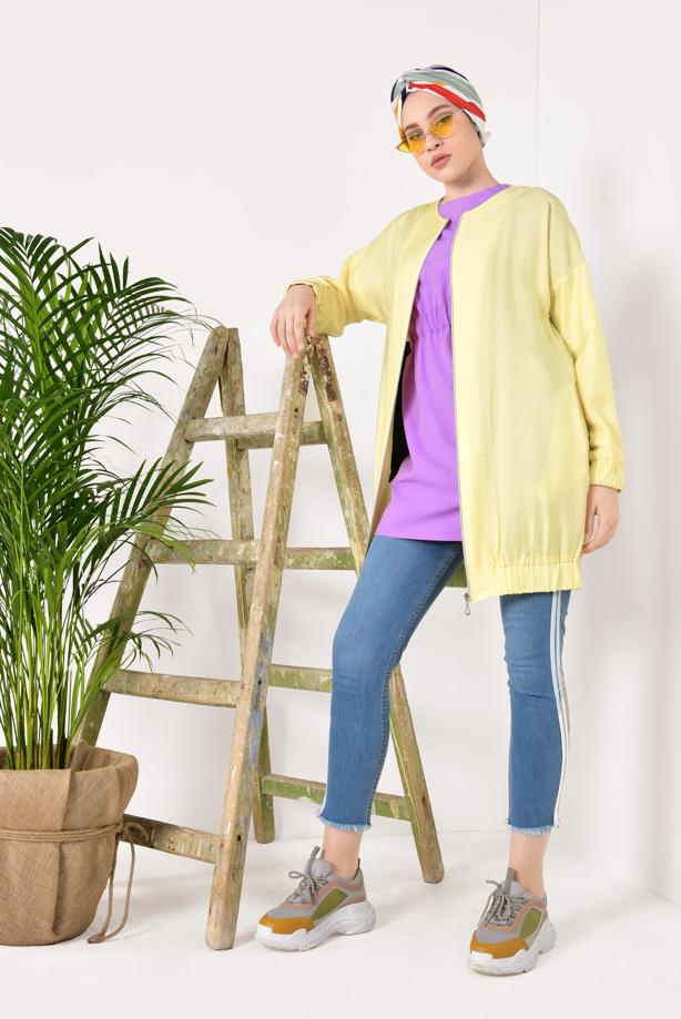 Vêtements hijab  Crew Neck Zipper Jacket T 1617 - TRENDTESETTÜR