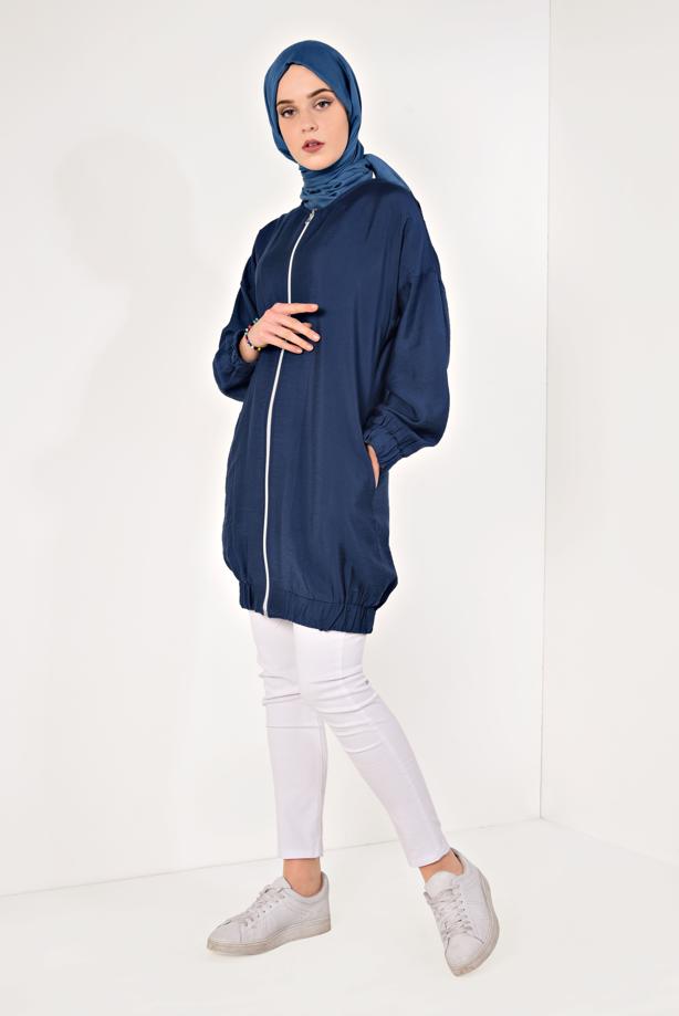 Vêtements hijab  Crew Neck Zipper Jacket T 1617 - TRENDTESETTÜR