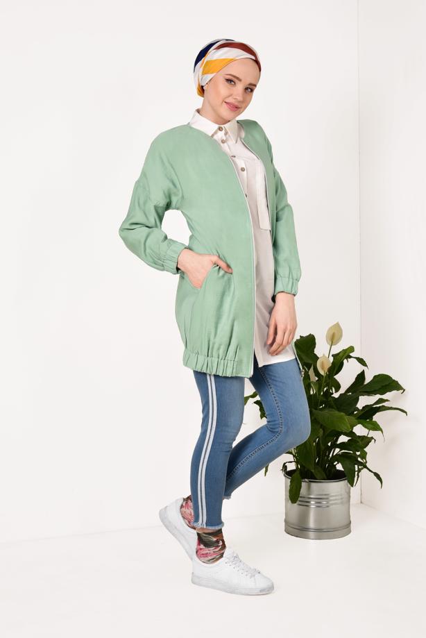 Vêtements hijab  Crew Neck Zipper Jacket T 1617 - TRENDTESETTÜR