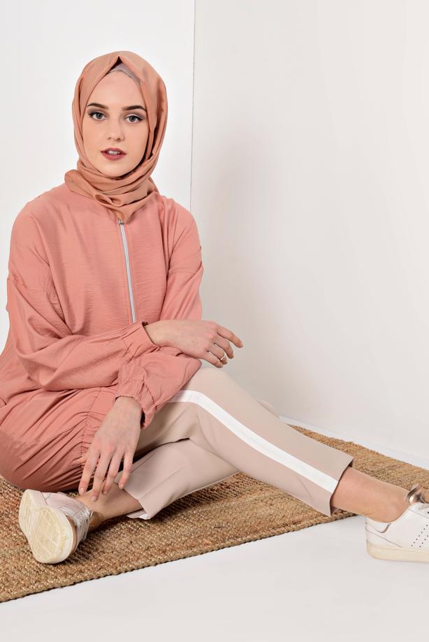 Vêtements hijab  Crew Neck Zipper Jacket T 1617 - TRENDTESETTÜR