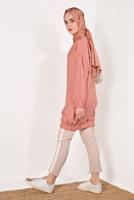 Hijab clothing PINK Crew Neck Zipper Jacket T 1617