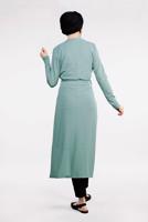 Tesettür giyim YEŞİL BELDEN KUŞAKLI PULLU CEKET 2053