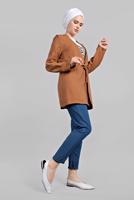 Hijab clothing TABA Sequin Shirred Waist Binary Jacket T 2234