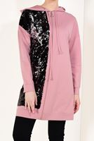 Tesettür giyim PUDRA PUL PAYETLİ ÖNDEN FERMUARLI CEKET T 2428