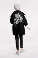 Tesettür giyim SİYAH ŞAL YAKA TRENÇKOT 2522