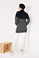 Hijab clothing BLACK Zipper Striped Tracksuit Jacket T 2810 