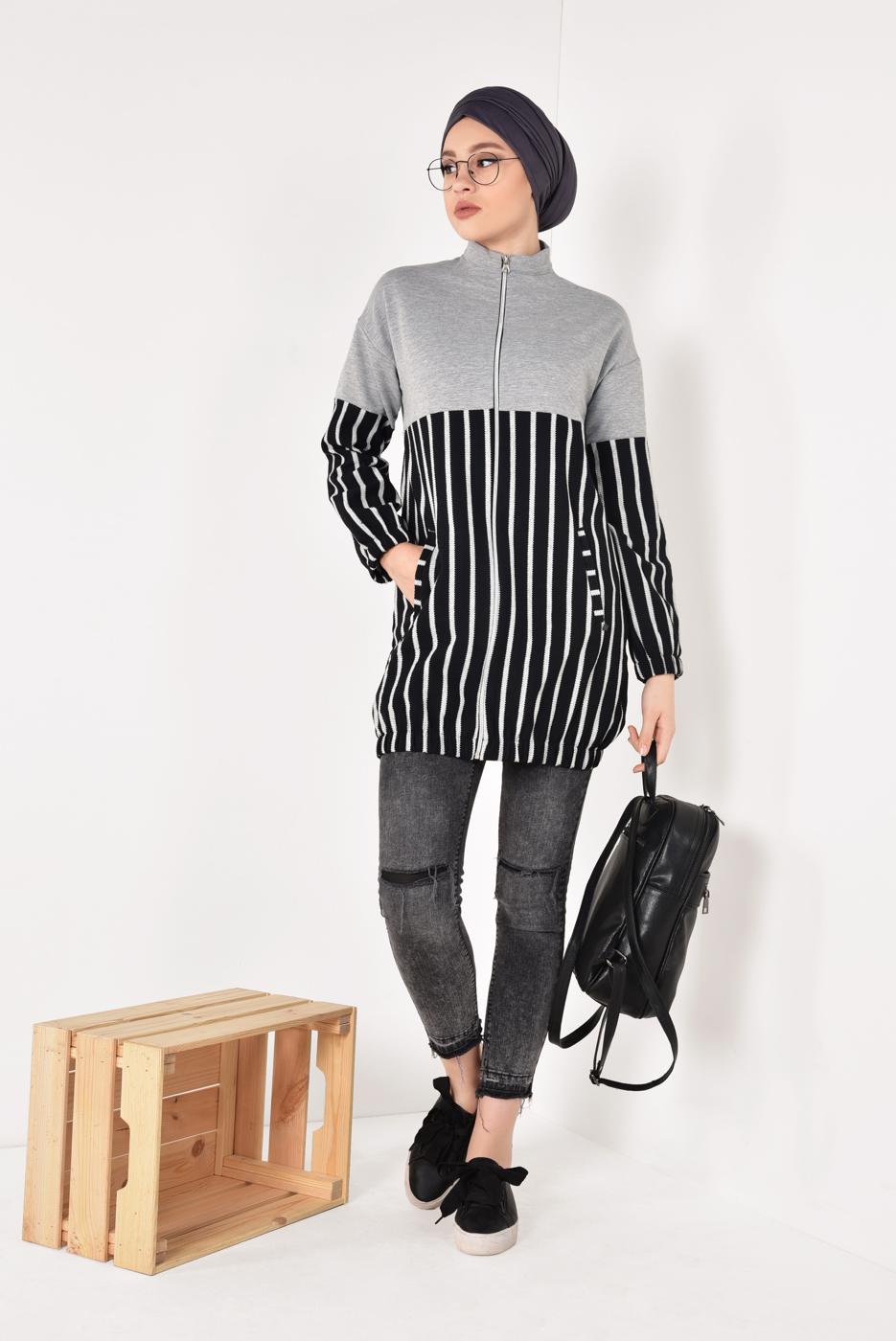 Vêtements hijab GRIS Veste T 2810 