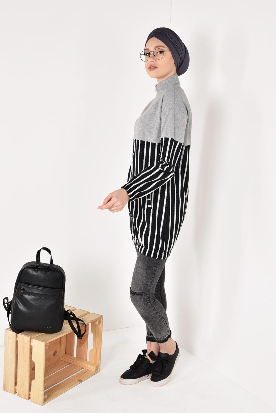 Vêtements hijab GRIS Veste T 2810 