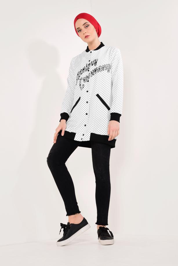 Vêtements hijab  Polka Dot Button Jacket T 3338  - TRENDTESETTÜR