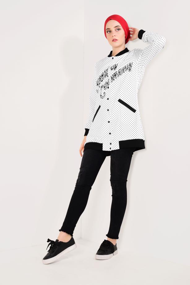Vêtements hijab  Polka Dot Button Jacket T 3338  - TRENDTESETTÜR
