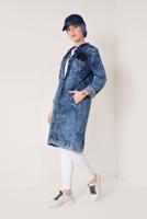 Hijab clothing NAVY BLUE Snap Denim Jacket T 4034 