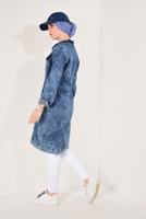 Hijab clothing NAVY BLUE Snap Denim Jacket T 4034 