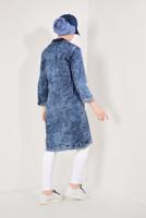 Hijab clothing NAVY BLUE Snap Denim Jacket T 4034 
