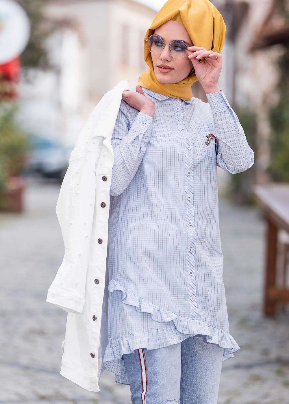 Tesettür giyim BEYAZ İNCİ DETAYLI CEKET 4170 