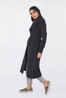 Tesettür giyim SİYAH KOLLARI İNCİ DETAYLI KEMERLİ GİY ÇIK 4206 