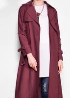 Tesettür giyim BORDO KOLLARI İNCİ DETAYLI KEMERLİ GİY ÇIK 4206 