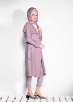 Tesettür giyim PUDRA KOLLARI İNCİ DETAYLI KEMERLİ GİY ÇIK 4206 