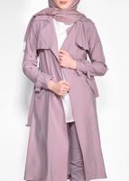 Tesettür giyim PUDRA KOLLARI İNCİ DETAYLI KEMERLİ GİY ÇIK 4206 