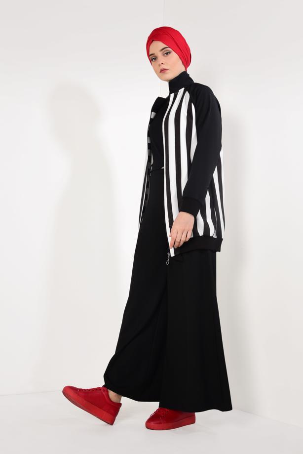 Vêtements hijab  Striped Cotton Jacket T 4238  - TRENDTESETTÜR