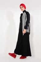 Hijab clothing BLACK Striped Cotton Jacket T 4238 
