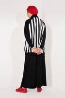 Hijab clothing BLACK Striped Cotton Jacket T 4238 