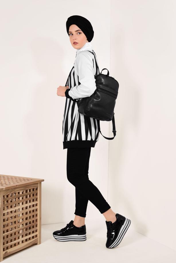 Vêtements hijab  Striped Cotton Jacket T 4238  - TRENDTESETTÜR