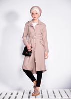 Tesettür giyim PUDRA KOLLARI ŞERİT DETAYLI BELİ KEMERLİ GİY ÇIK 4245