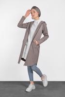 Hijab clothing MINK Hooded Bead Embroidered Jacket T 4247 