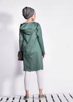 Hijab clothing GREEN Hooded Bead Embroidered Jacket T 4247 