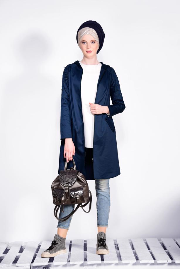 Vêtements hijab BLEU MARINE Veste T 4247  - TRENDTESETTÜR