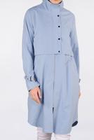 Tesettür giyim GRİ BİLEKLERİ KEMERLİ ÇITÇIT DETAYLI GİY ÇIK 4251 