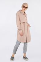 Tesettür giyim PUDRA BİLEKLERİ KEMERLİ ÇITÇIT DETAYLI GİY ÇIK 4251 