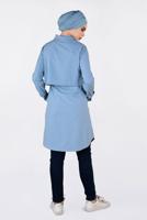 Tesettür giyim MAVİ BİLEKLERİ KEMERLİ ÇITÇIT DETAYLI GİY ÇIK 4251 