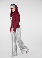 Tesettür giyim BORDO BONCUK DETAYLI BLAZER CEKET 4978