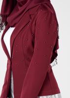 Tesettür giyim BORDO BONCUK DETAYLI BLAZER CEKET 4978