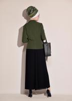 Tesettür giyim HAKİ BONCUK DETAYLI BLAZER CEKET 4978