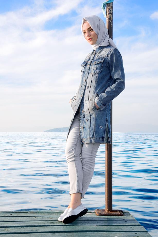 Vêtements hijab  Stone Embroidered Jacket T 6872 - TRENDTESETTÜR