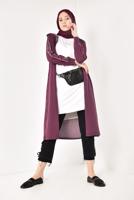 Hijab clothing CLARET RED Sport Zipper Jacket T 7110 