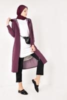 Hijab clothing CLARET RED Sport Zipper Jacket T 7110 