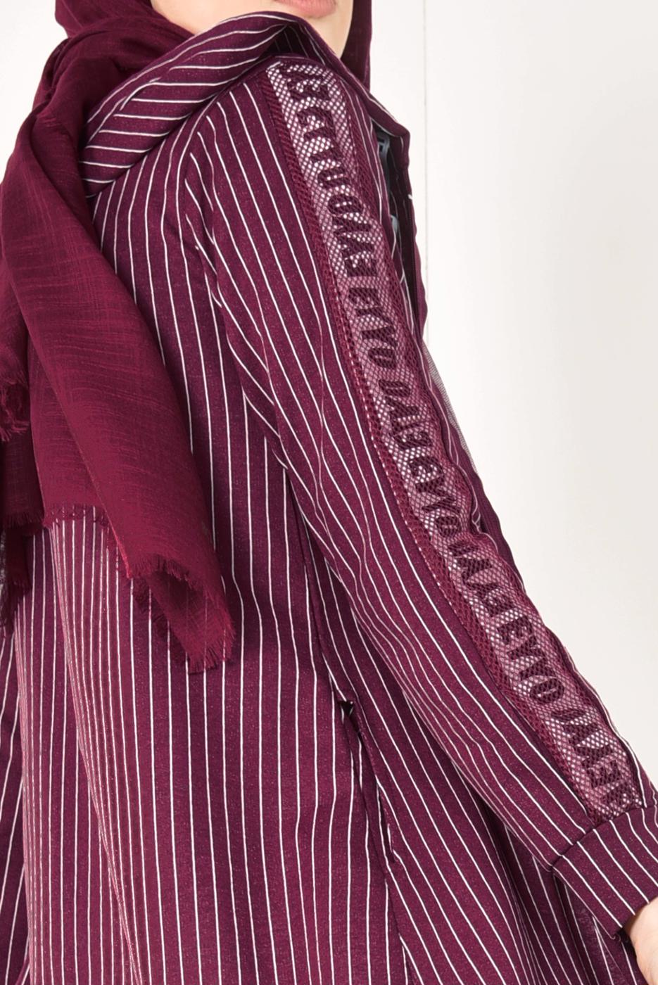 Hijab clothing CLARET RED Sport Zipper Jacket T 7110 